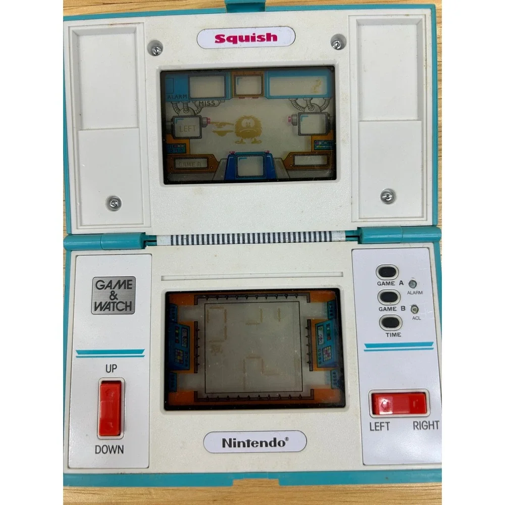 Nintendo Game & Watch Squish MG-61 Multi Screen Teal Vintage 1986 Handheld Game